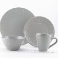 Set da cena in ceramica Stoneware stoviglie dipinte a mano